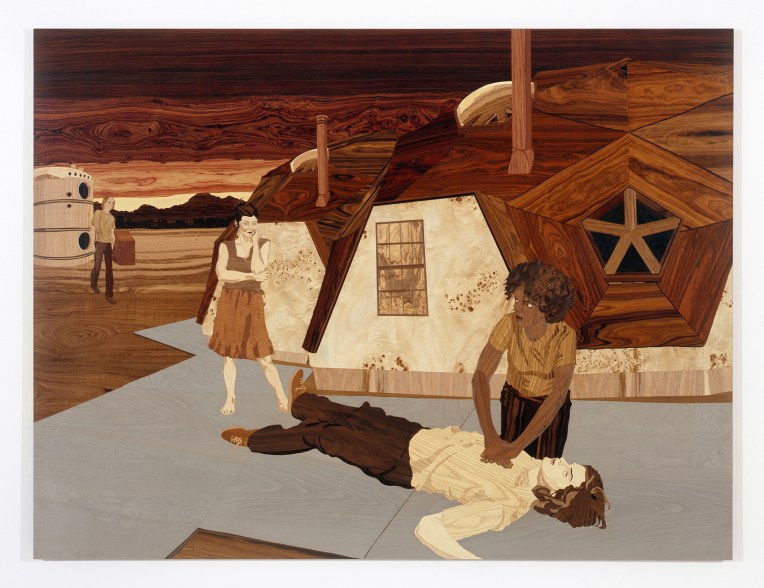 Fucminster Buller, 2008, marquetry: wood veneer and lacquer, 72 x 96 inches