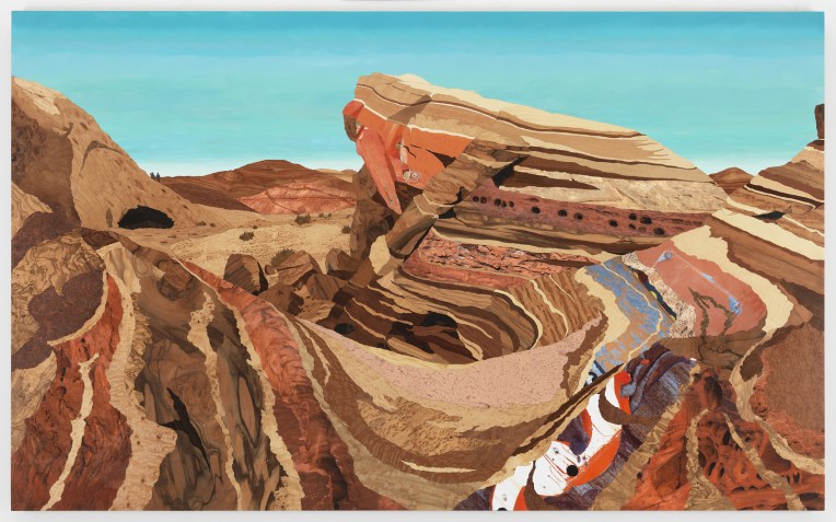 The Fire Wave, 2018, marquetry hybrid on panel, 48 x 78 inches